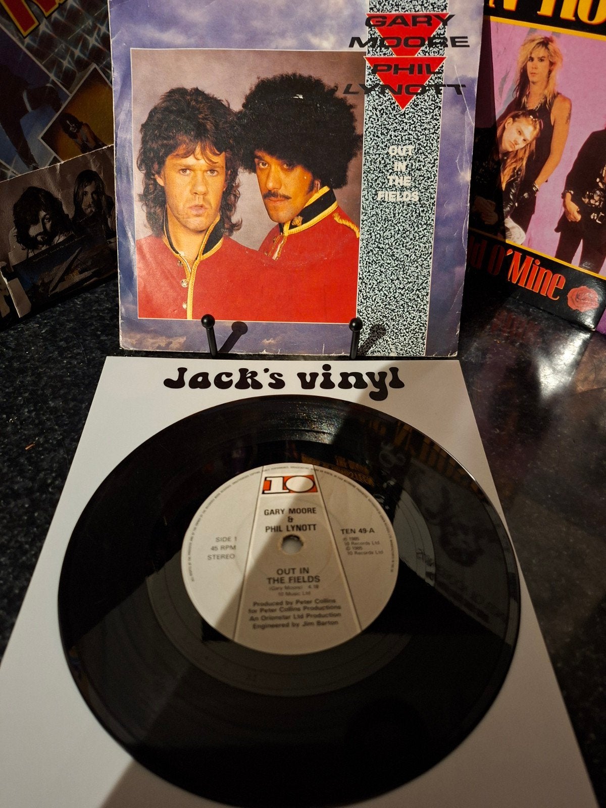 Gary Moore & Phil Lynott - Out in the Fields (Single)1985, Gebruikt, 7 inch, 1980 - 1989, Ophalen of Verzenden