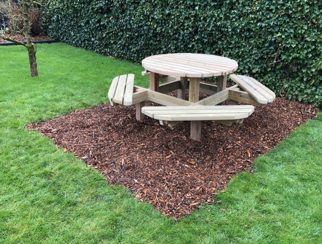 Ronde Picknicktafel inclusief bezorgen, Verzenden, Nieuw, Rond, Hout