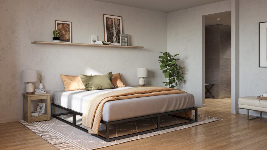 Emma Metalen Bed Frame 140x200, Huis en Inrichting, Slaapkamer | Bedden, Zwart, 200 cm, Metaal, Modern