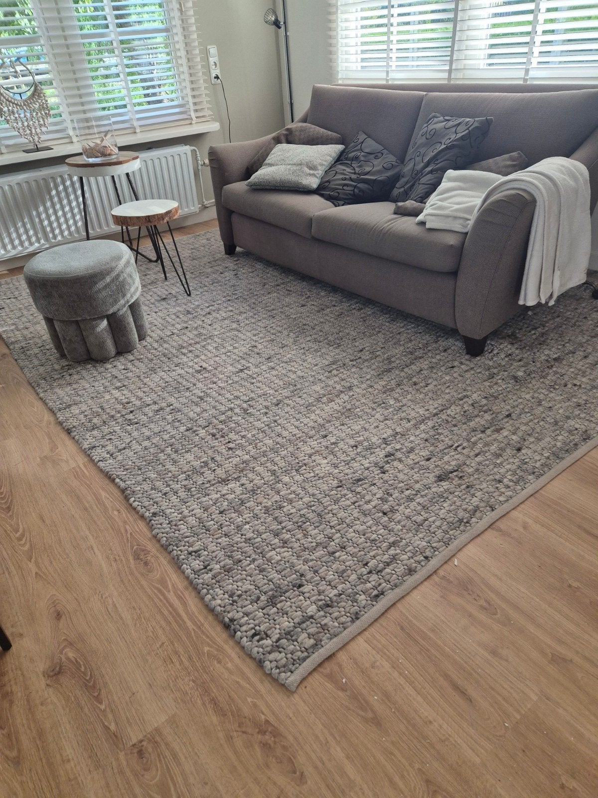Vloerkleed grijs/beige 300x250 cm, Ophalen, Gebruikt, Grijs, 200 cm of meer