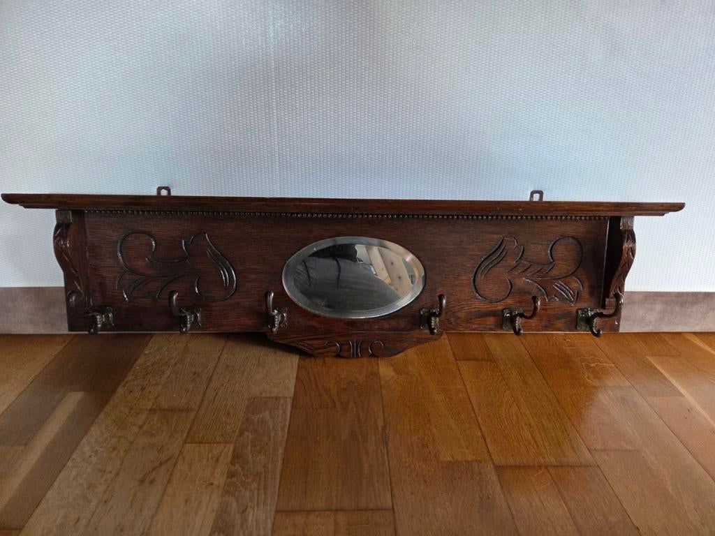Antieke Art Nouveau/Jugendstil kapstok, Gebruikt, Minder dan 100 cm, Hout, Ophalen