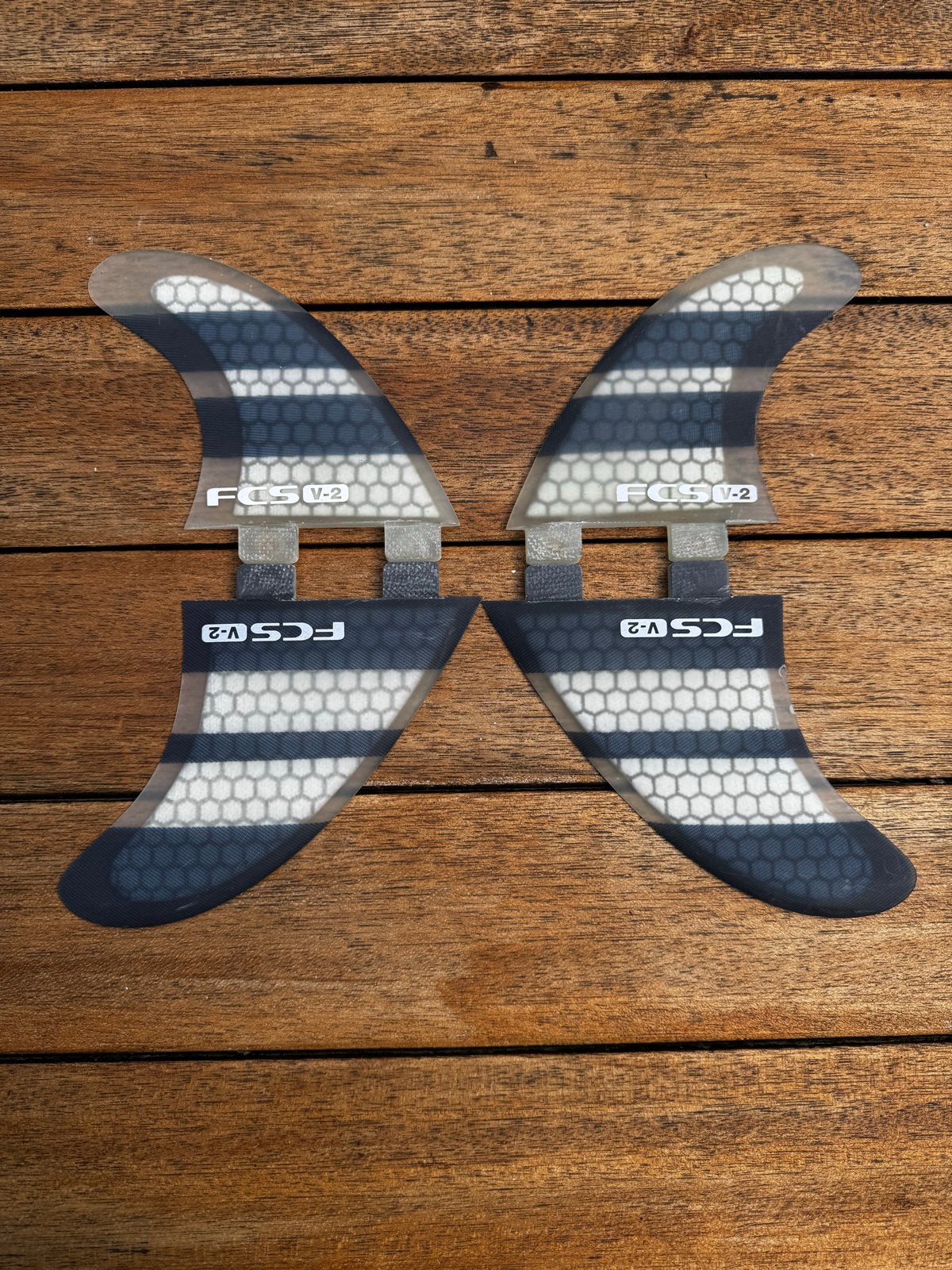 FCS V-2 Surfboard Vinnen Set - Zo goed als nieuw, Watersport en Boten, Ophalen of Verzenden, Zo goed als nieuw, Shortboard, Met vinnen