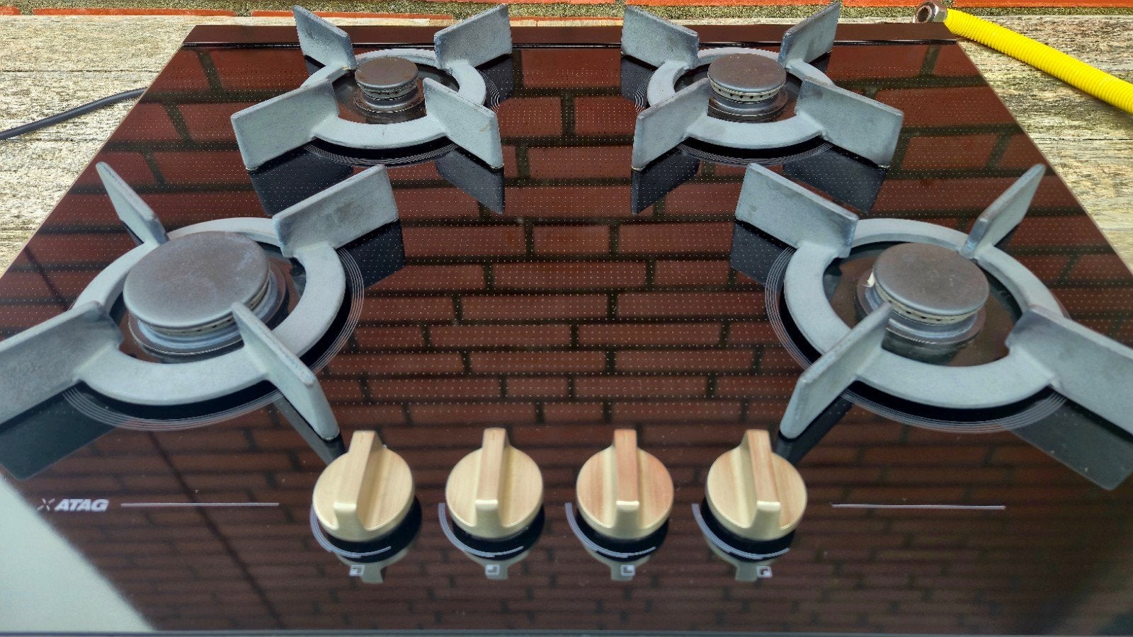 ATAG HG6471MBA gaskookplaat glas inbouw, Ophalen, 4 kookzones, Zo goed als nieuw, Inbouw