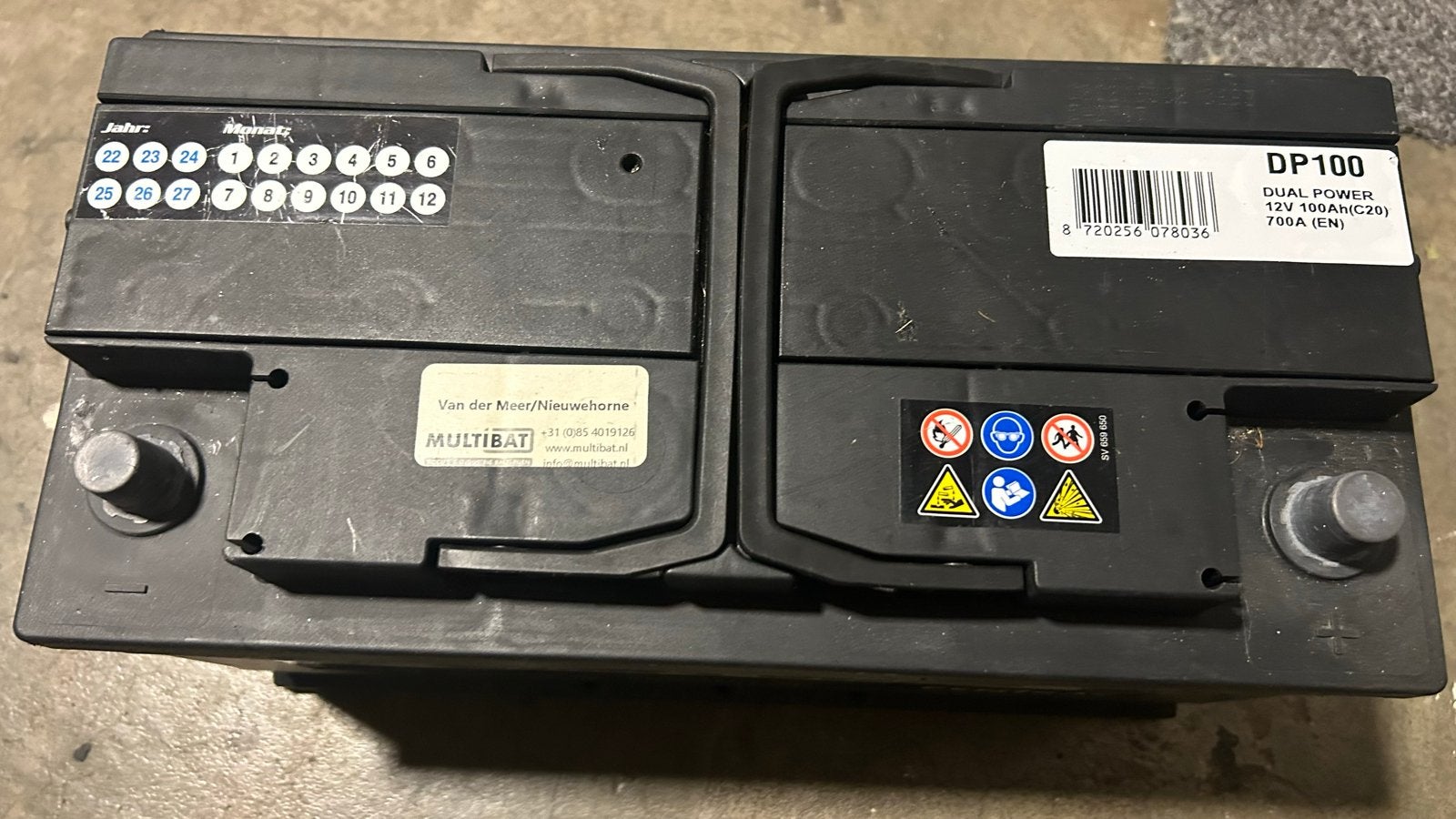 Caravan accu  12V 100Ah (C20) 700A (EN) accu, Ophalen, Gebruikt