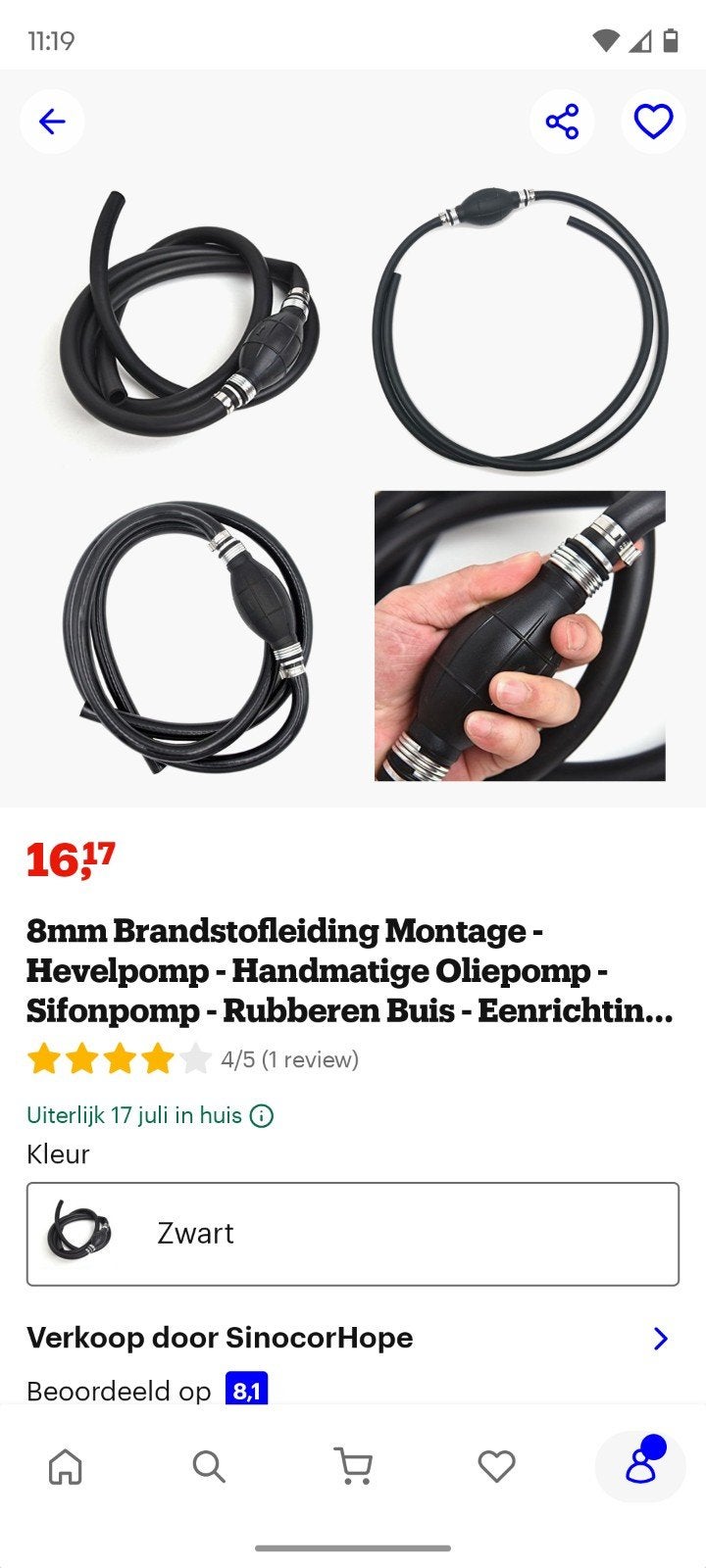 8mm benzineslang Hevelpomp + knijpbal, Ophalen of Verzenden, Nieuw