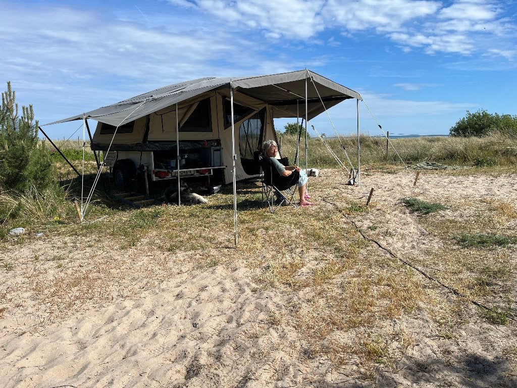 Campooz Fat Freddy 2 – compleet, Caravans en Kamperen, Ophalen, Beige, Campooz, Tot en met 4
