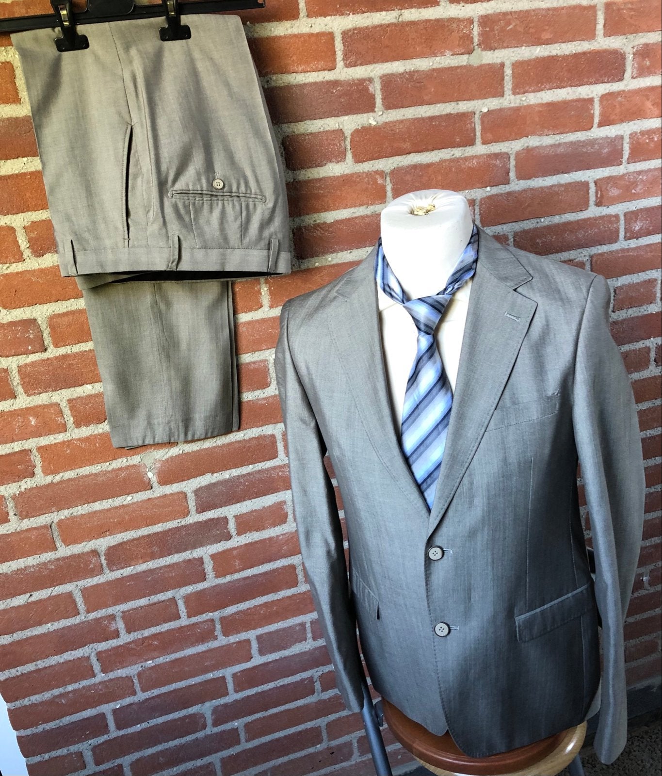 Stijlvol GENTILUOMO Vicenza Slim Fit Pak Wol/Zijde Mt48, Ophalen of Verzenden, Zo goed als nieuw, Maat 48/50 (M), Grijs