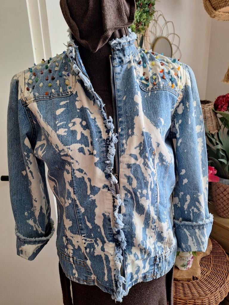 Spijkerjas jasje maat m, Ophalen of Verzenden, Zo goed als nieuw, Maat 38/40 (M), Blauw