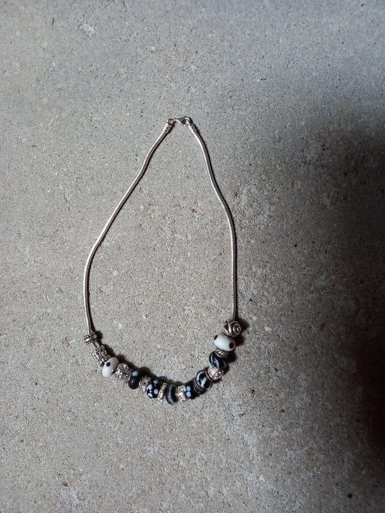 pandora ketting met bedels en murano glas kralen, Ophalen of Verzenden, Zo goed als nieuw, Overige kleuren, Overige materialen