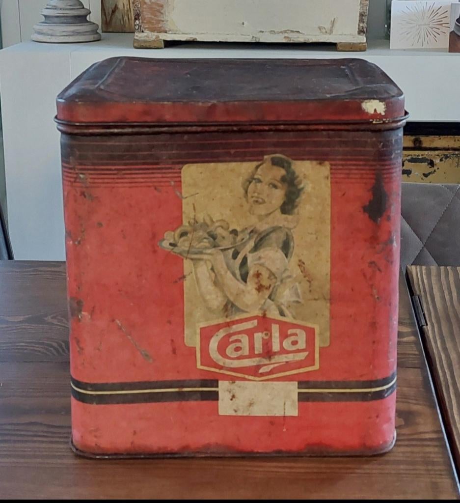 Groot shabby blik met tekst Carla., Ophalen, Gebruikt, Overige