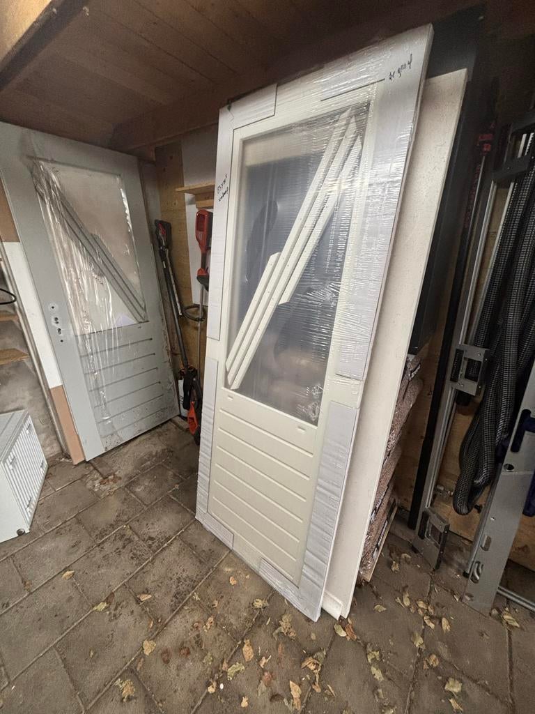 Terrasdeur 83x211,50 Wit gegrond, 80 tot 100 cm, Nieuw, Ophalen of Verzenden, Buitendeur