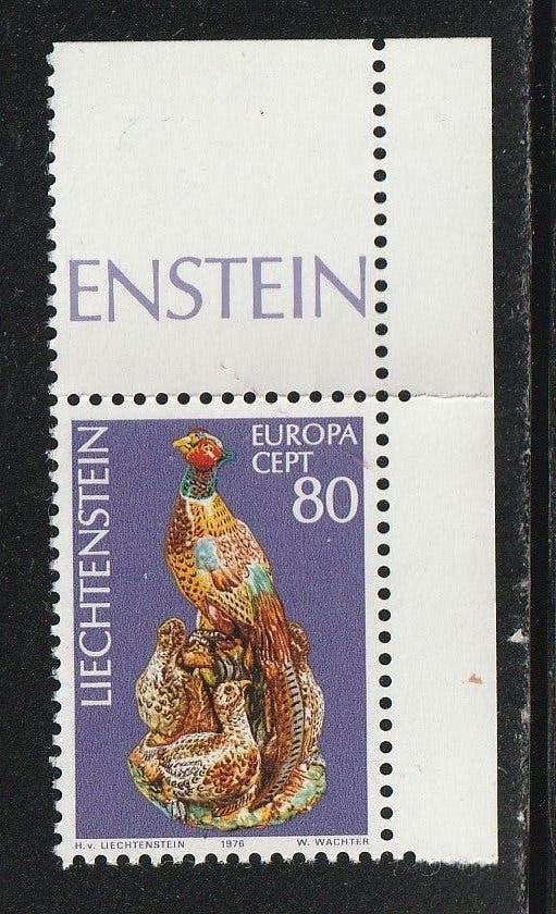 Verenigd Europa 1976 - Liechtenstein - Keramiek - Fazant, Ophalen, Postfris, Overige thema's