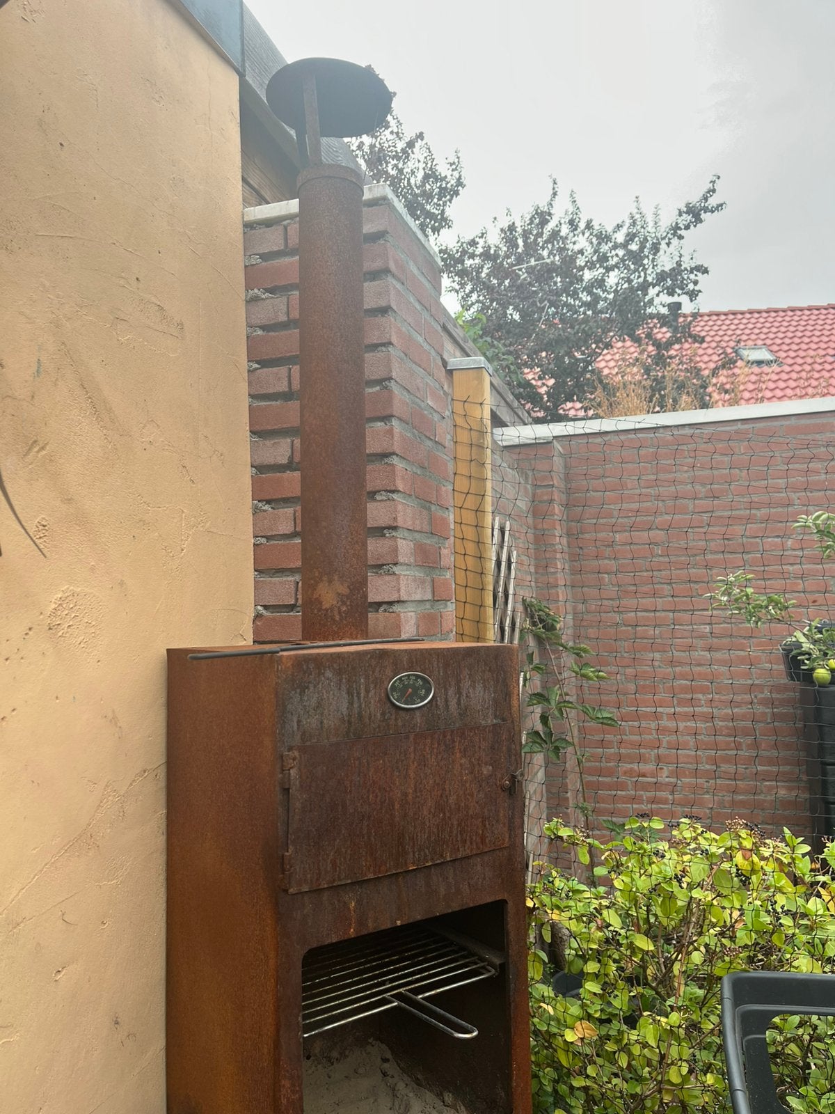 Tuinhaard, bbq en pizzaoven in een, Tuin en Terras, Tuinhaarden, Ophalen, Gebruikt