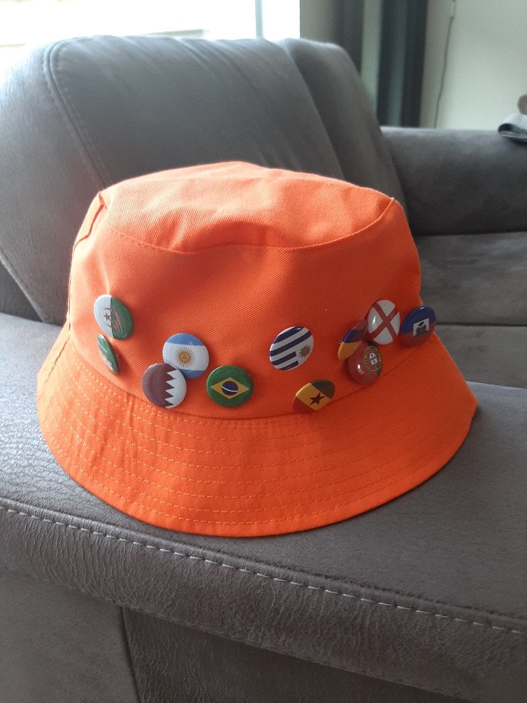 te koop oranje hoed met buttons, Albert Heijn, Ophalen of Verzenden