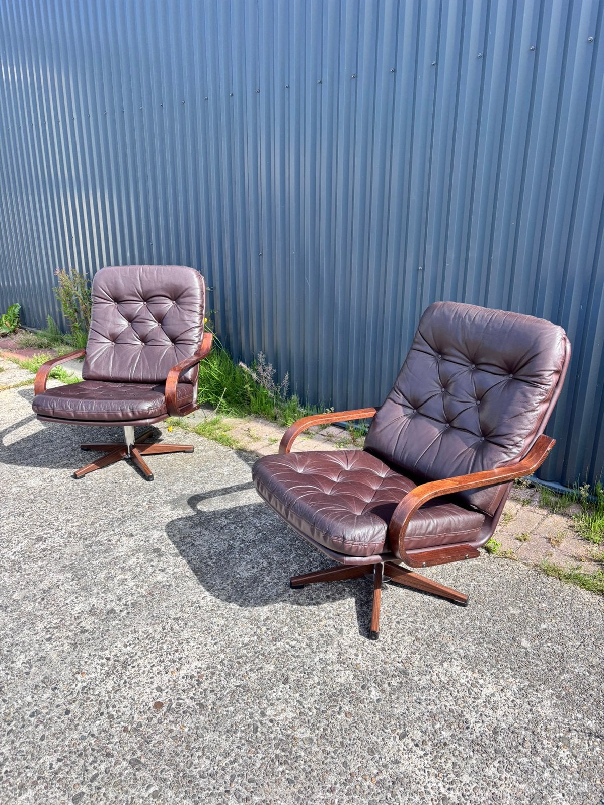 Vintage draaistoel lounge fauteuil stoel prijs per stuk, Ophalen, Minder dan 50 cm, Gebruikt, C