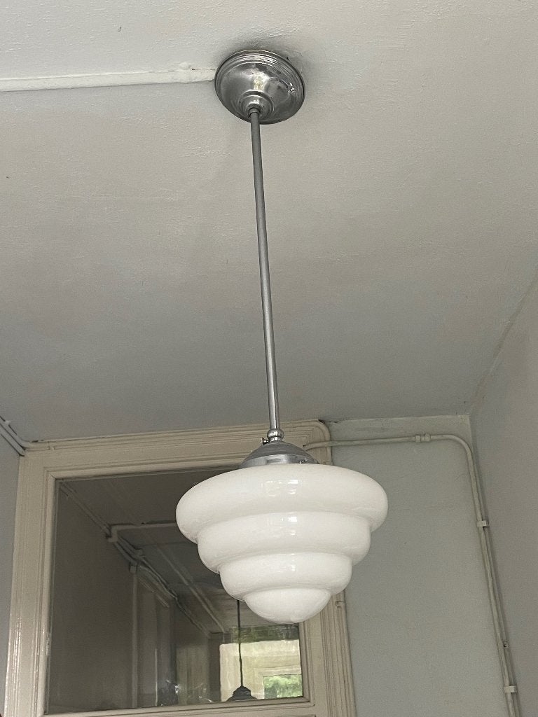 Gispen art deco lamp opaal wit, Ophalen, Gispen art deco, Overige fittingen, Glas