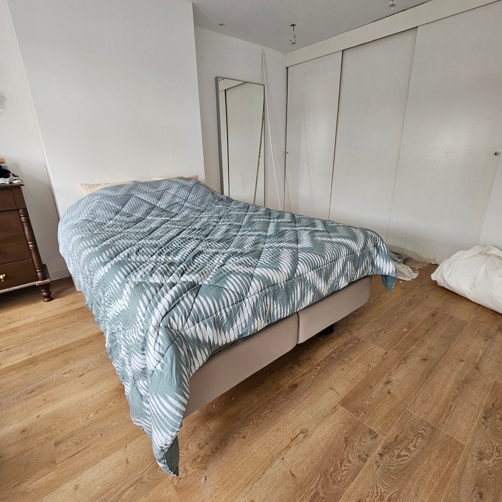 IKEA Boxspring met 2 losse matrassen en topper (160x200), Huis en Inrichting, Ophalen, Gebruikt, Tweepersoons, 200 cm