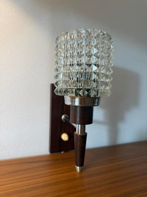 Wandlampje, Deens, Scandinavisch, teak, vintage, retro’50/60, Huis en Inrichting, Lampen | Wandlampen, Ophalen of Verzenden, Zo goed als nieuw