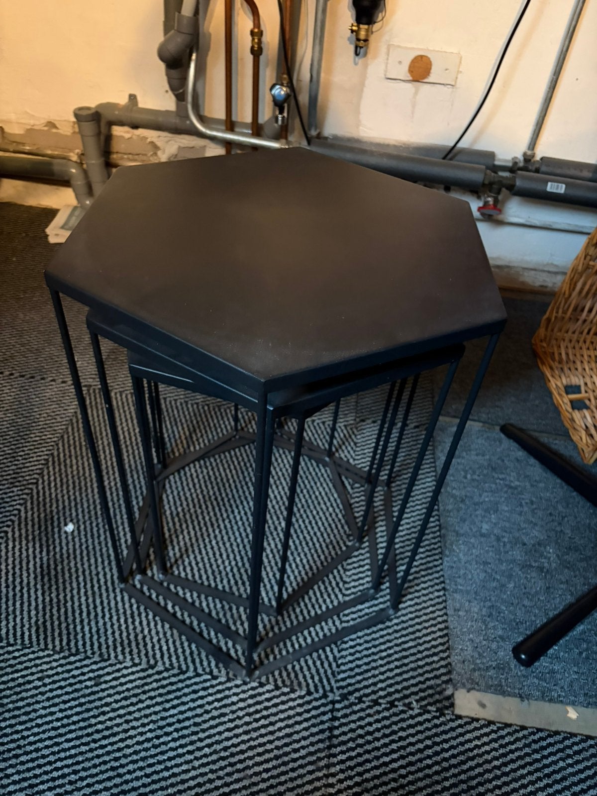 Bijzettafel Bologna zwart, Minder dan 55 cm, Zo goed als nieuw, Rechthoekig, Ophalen