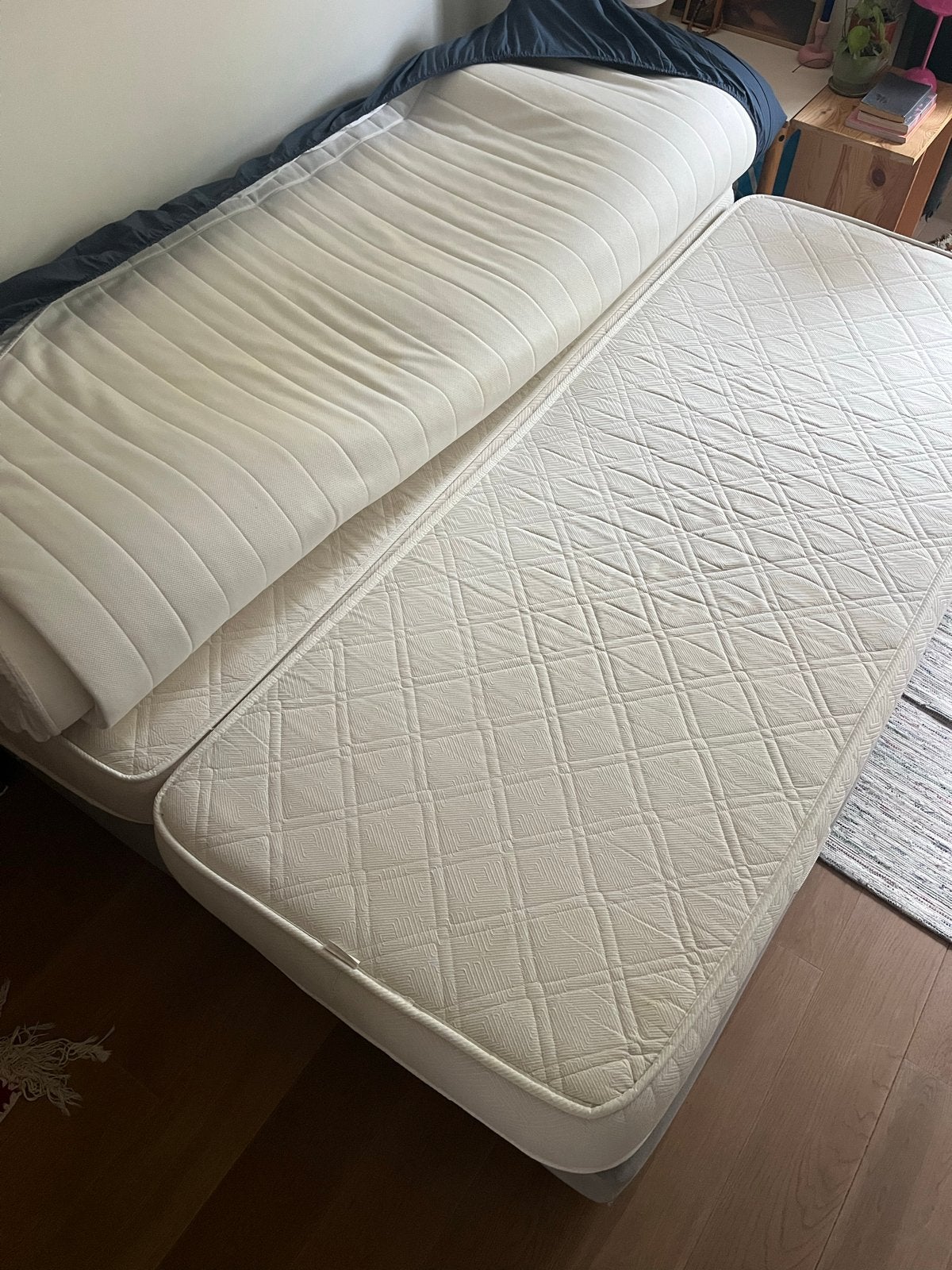 2x IKEA Sultan bedframe met matrassen 80x200, Ophalen, 90 cm, Wit, Tweepersoons