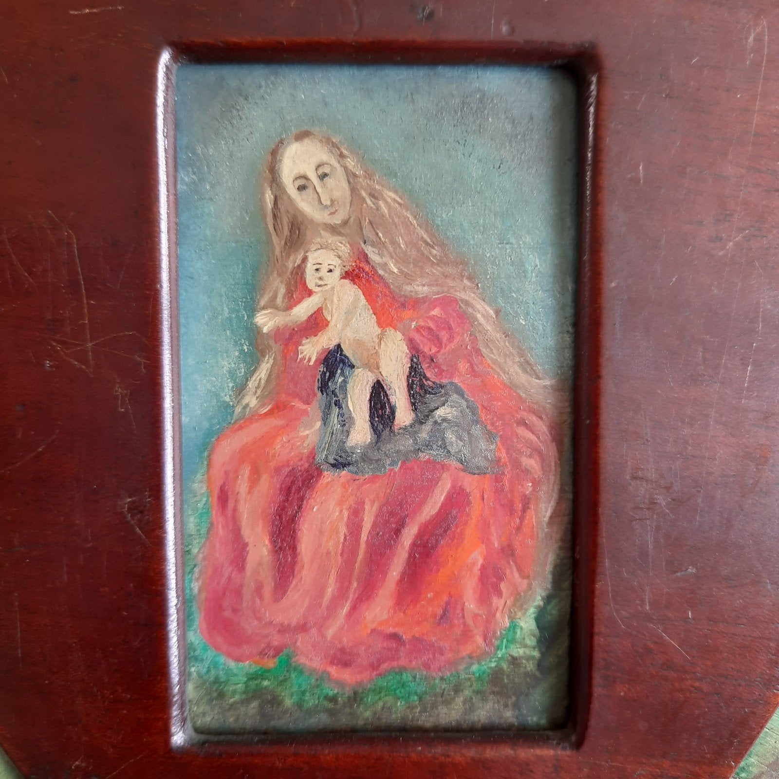 Antiek Driedelig Arts and Crafts Tableau Olieverf Engeland, Antiek en Kunst, Kunst | Schilderijen | Klassiek, Verzenden