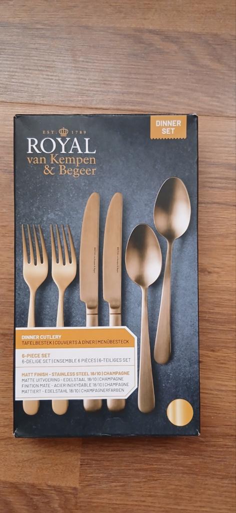 Royal van Kempen & Begeer Bestekset 6-delig Champagne, Huis en Inrichting, Keuken | Bestek, Nieuw, Ophalen of Verzenden, Rvs of Chroom