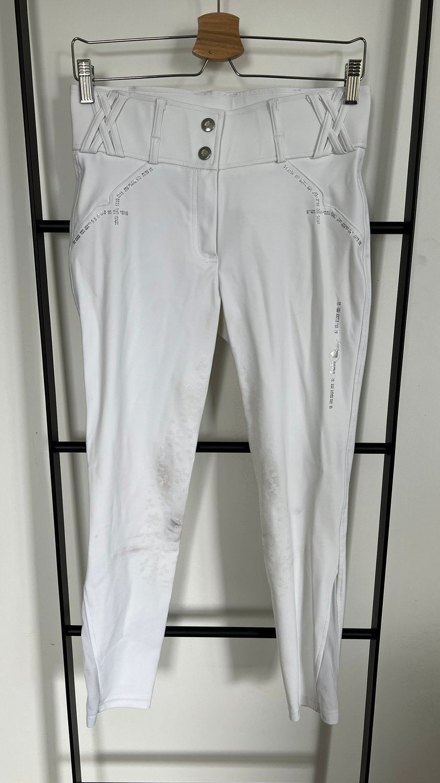 Fairplay rijbroek wit wedstrijd legging crystal siliconen, Dieren en Toebehoren, L, Zo goed als nieuw, Wit, Onderkleding