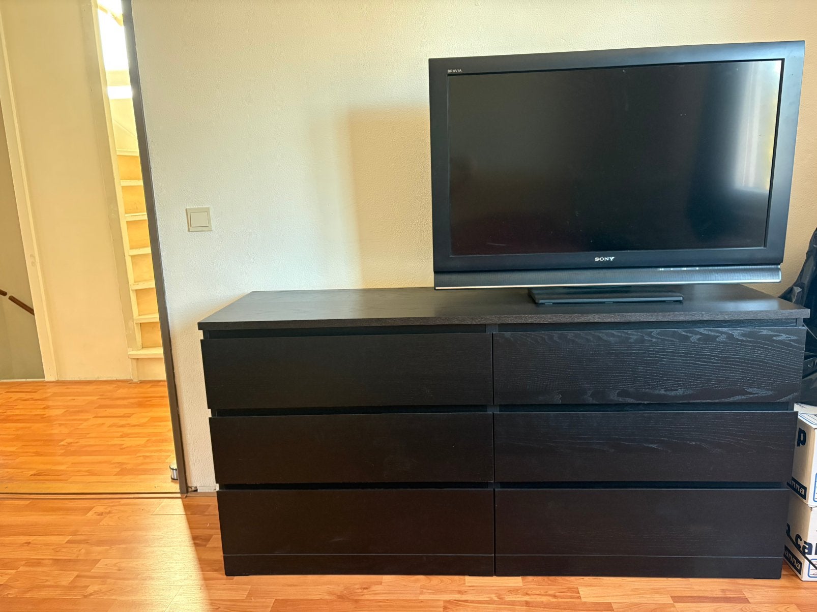 IKEA MALM zwart 6 lades, Ophalen, Gebruikt, 5 laden of meer, 150 tot 200 cm