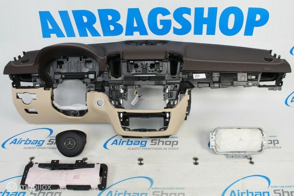 Airbag set - Dashboard bruin beige stiksel Mercedes GLE, Auto-onderdelen, Dashboard en Schakelaars, Gebruikt, Ophalen of Verzenden