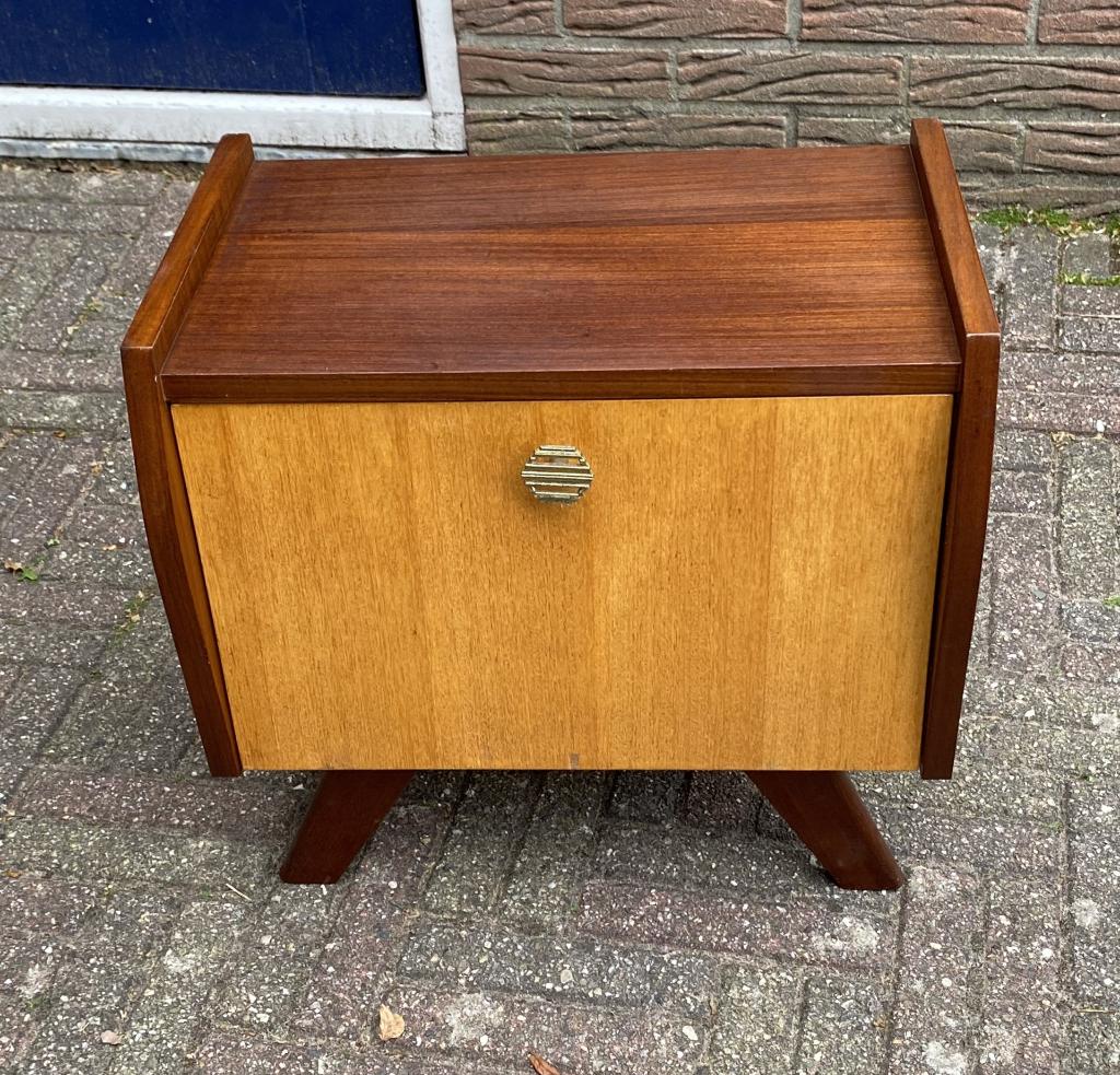 Leuke Teak Houten Kastje - vintage retro mid century design., Ophalen of Verzenden