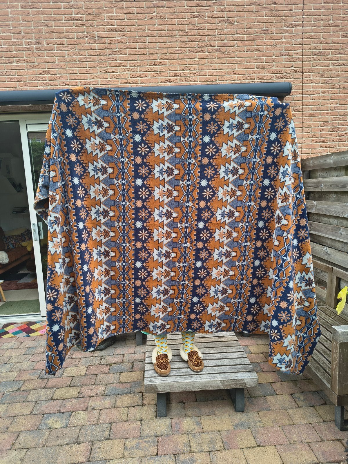 Vintage fleece wollen deken, 154*263, 154 cm, Woondeken, Wol, 260 cm