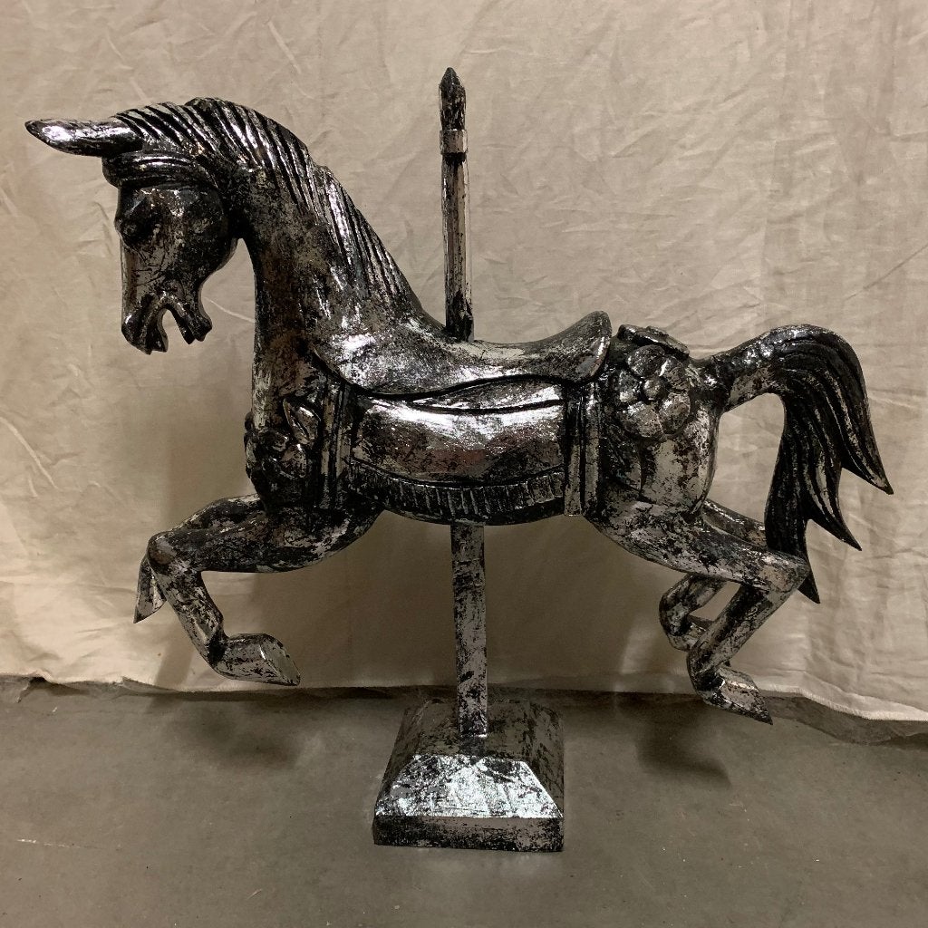 Houten carrousel paard – 40 cm - handgemaakt – Bij TTM Wonen, TTM Wonen, Meubels – (Perzische) Tapijten en Woonaccessoires, Hout