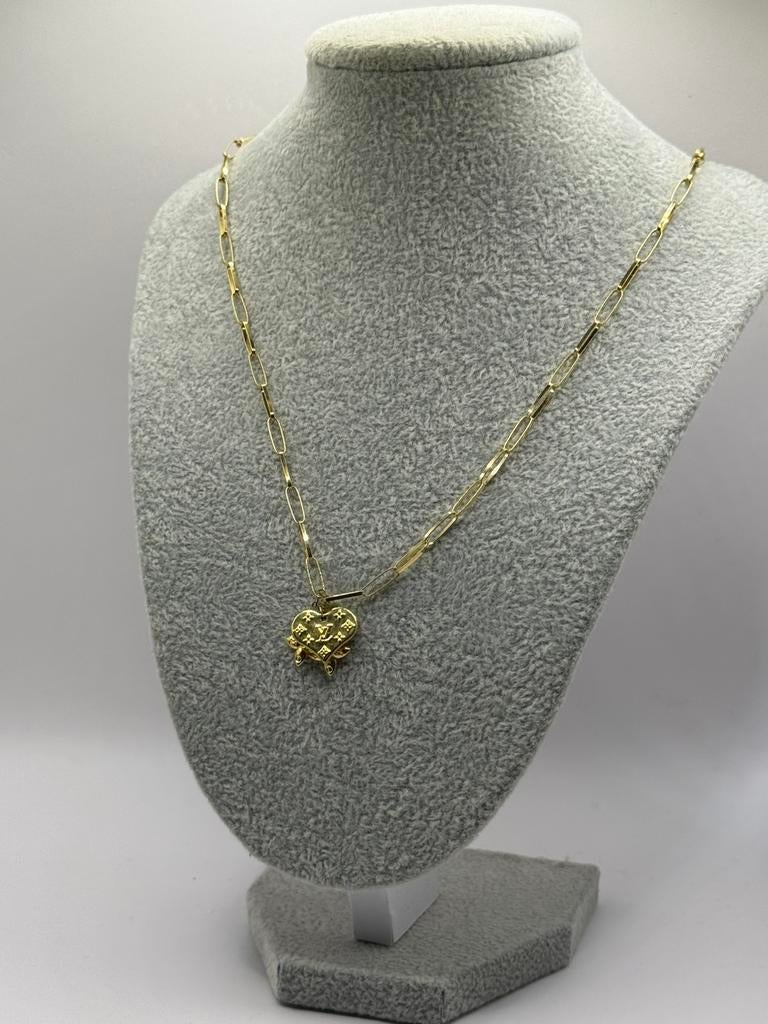 18K Gouden Louis Vuitton set ketting + armband, Sieraden, Tassen en Uiterlijk, Kettingen, Met hanger, Nieuw, Ophalen of Verzenden