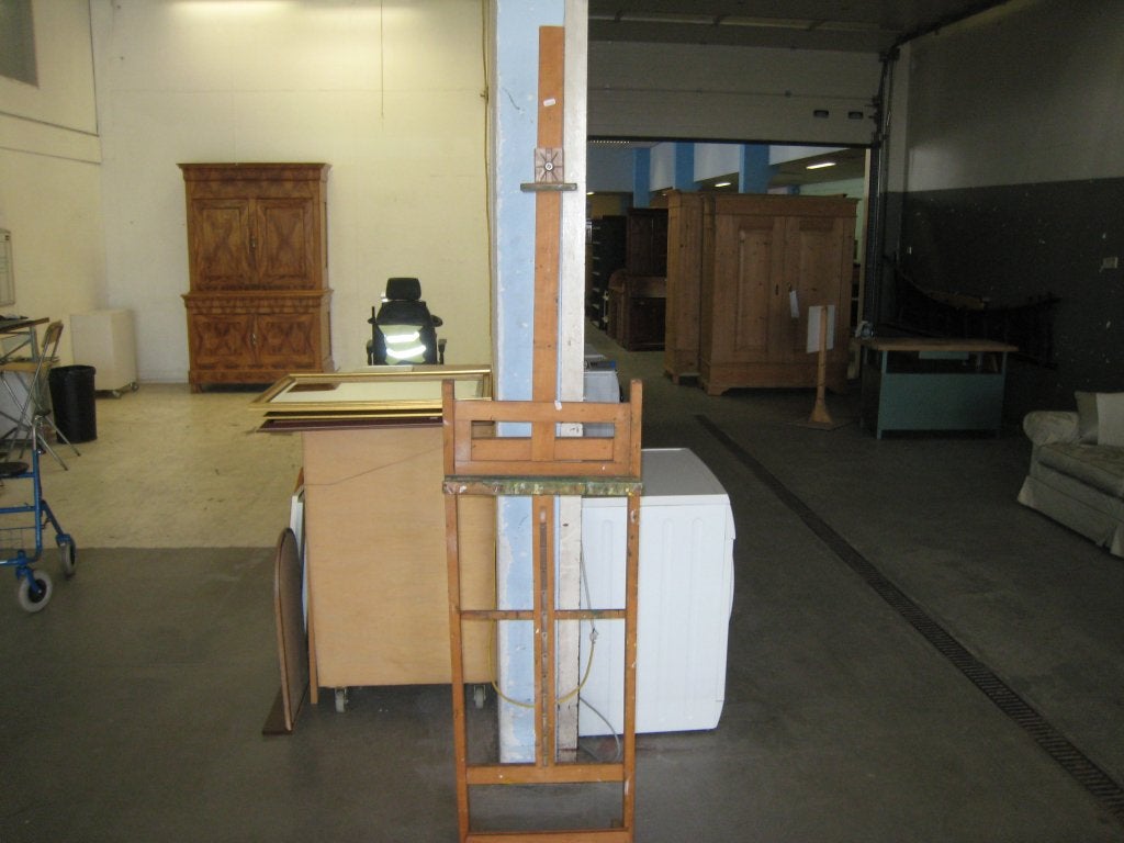 Houten schildersezel, hoog 210, breed 47, diep 44, Niet ingevuld, Gebruikt, Niet ingevuld, Niet ingevuld