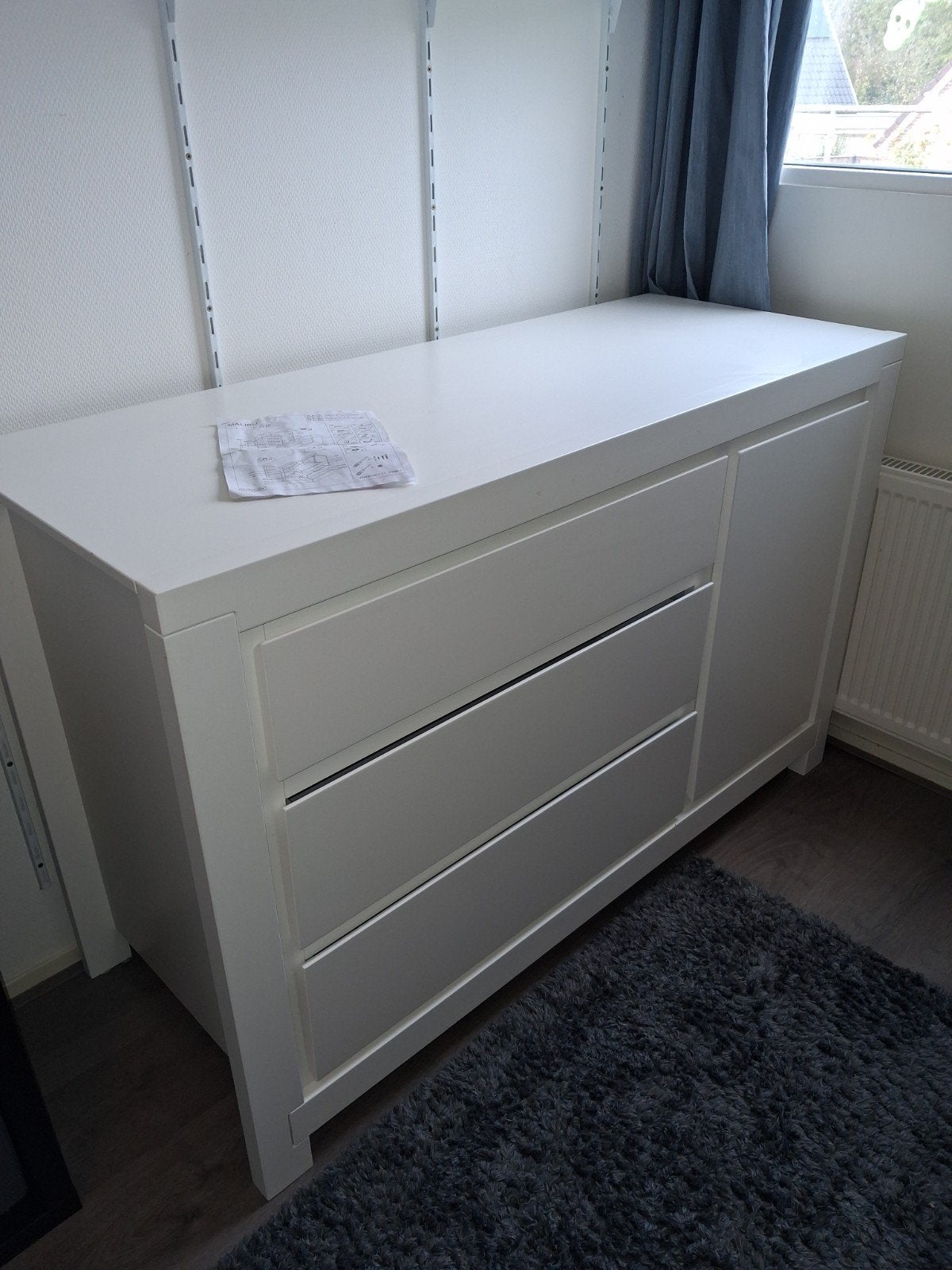 Commode Malibu wit met 3 laden en kastje, Ophalen, Gebruikt, 100 tot 150 cm, 3 of 4 laden