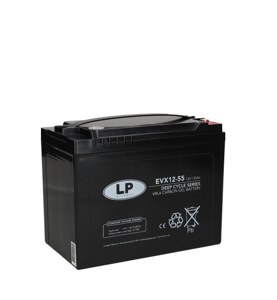 LP EVX 12055 Deep Cycle accu 12v 55ah AGM / GEL / Carbon, Ophalen, Info@landportbv.com, Nieuw, Postbus 325 4940 AH Raamsdonksveer