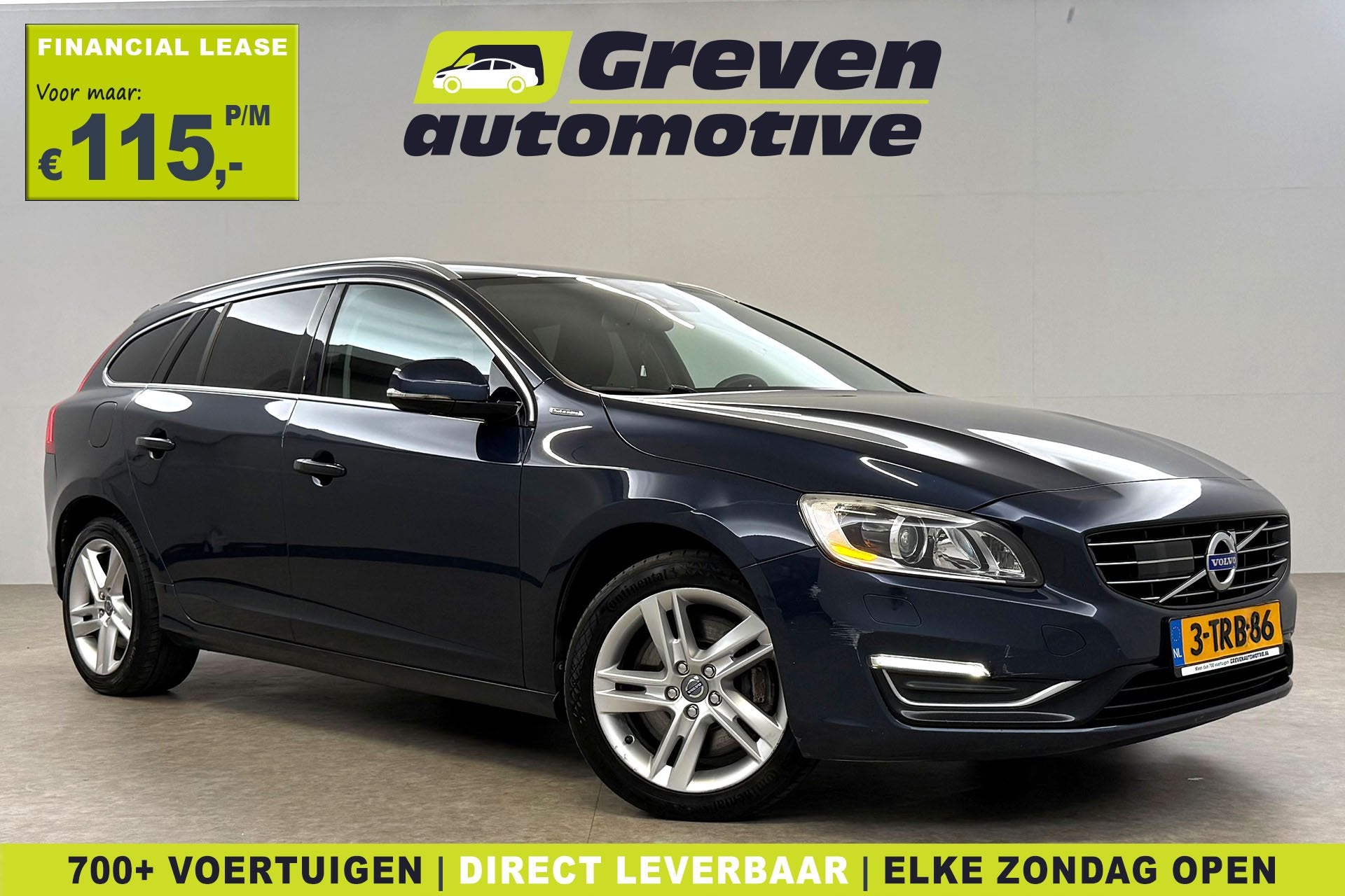 Volvo V60 2.4 D6 AWD Plug-In Hybrid Summum 280PK | Memory |, Auto's, Automaat, Blauw, Overige brandstoffen, Vierwielaandrijving