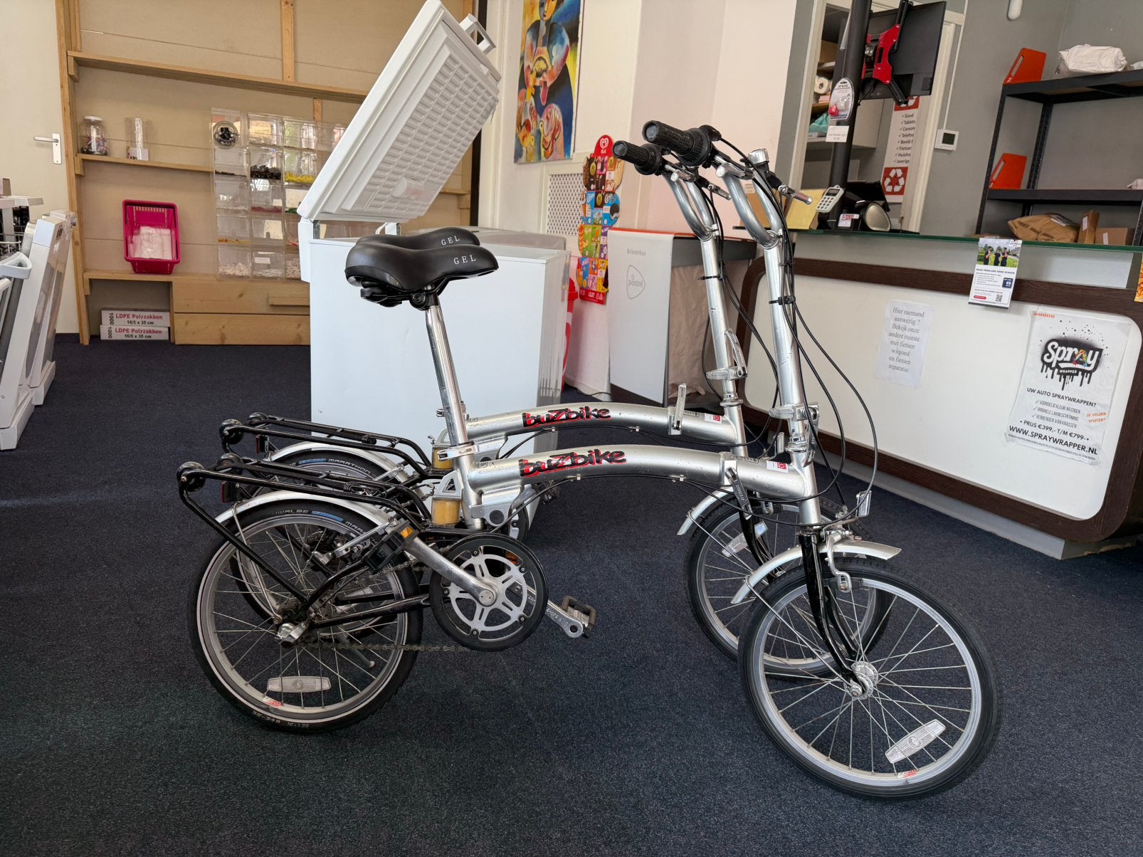 Buzbike vouwfietsen 16 inch 3 versnellingen, 20 inch of meer, Nl, Buzbike, Zo goed als nieuw