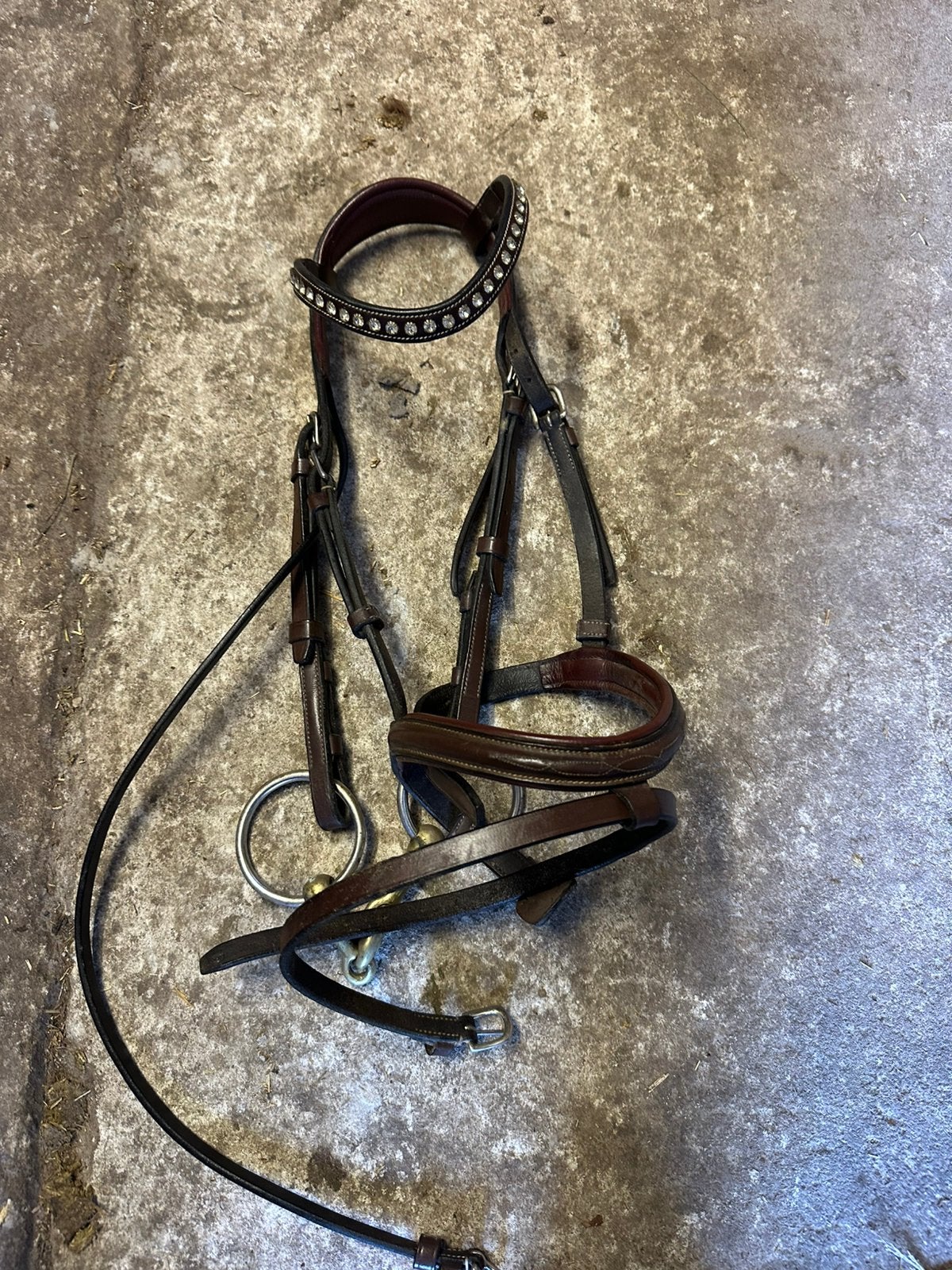 Ikonic hoofdstel pony incl bit 10.5, Dieren en Toebehoren, Bruin, Hoofdstel, Gebruikt, Ophalen of Verzenden