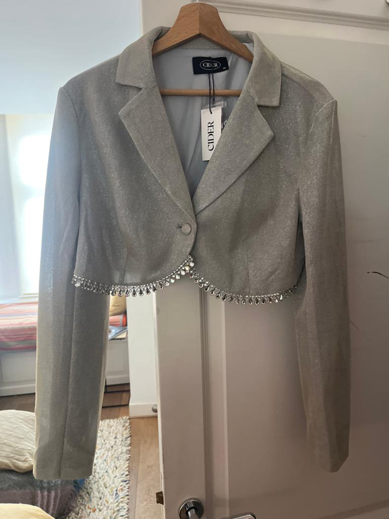 Cider Cropped Jasje met Strass - Nieuw met kaartje, Nieuw, Jasje, Grijs, Ophalen