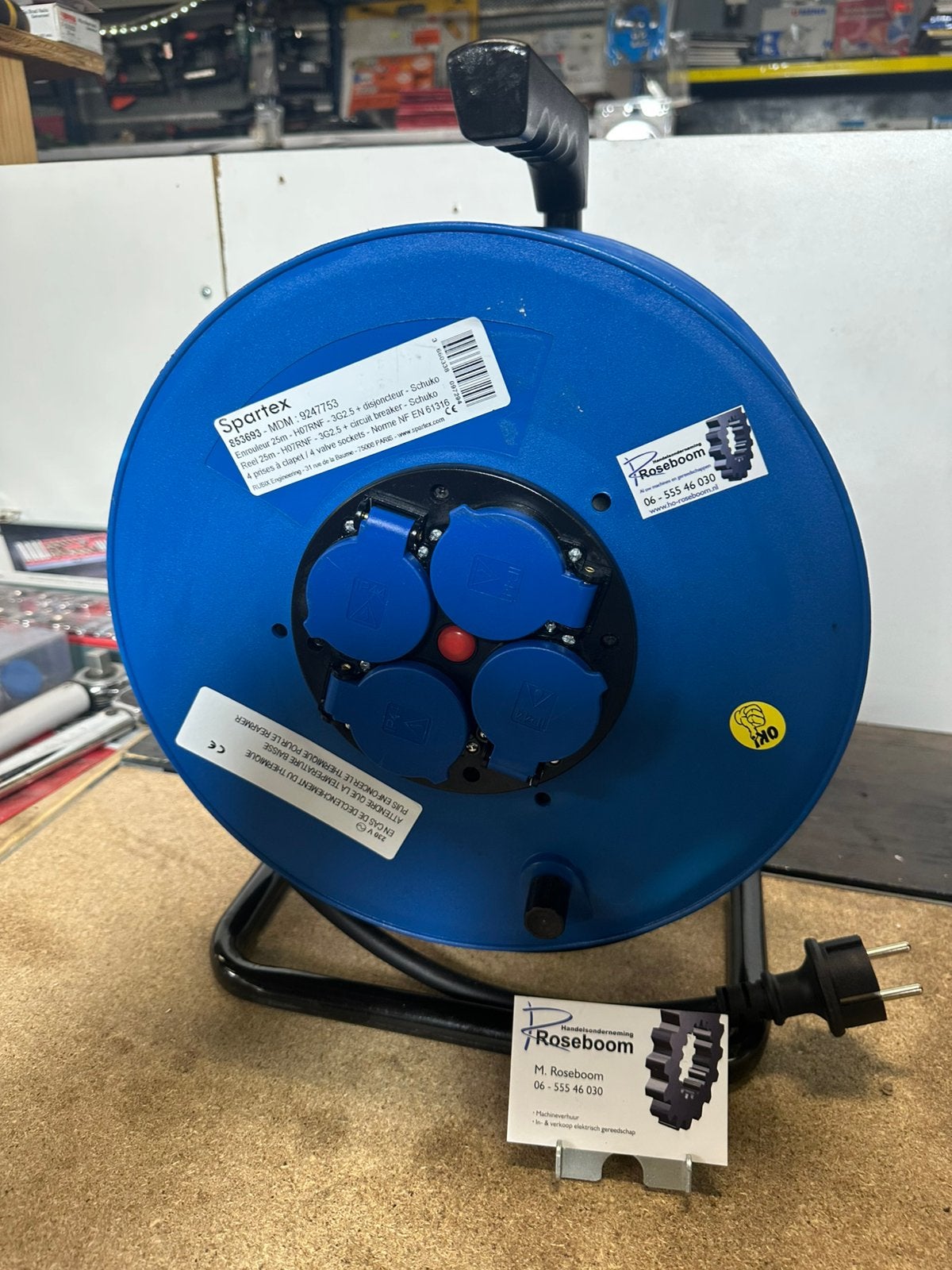 Spartex kabelhaspel 25m kabel 2.5 mm2 demo model, Ophalen, Spartex, Zo goed als nieuw, Kabel of Snoer