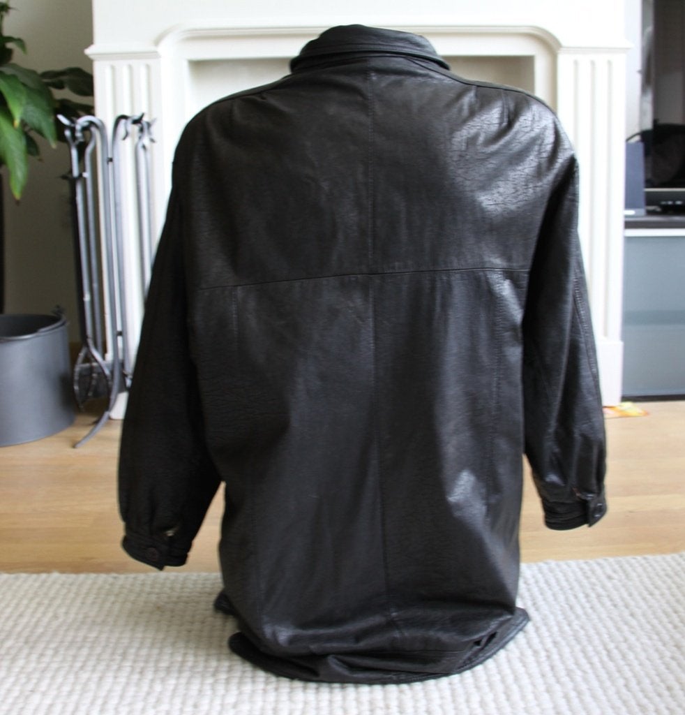 Mooie Vintage Leren Canda Jas (M) € 35,-, Maat 38/40 (M), Zwart, Ophalen of Verzenden, Zo goed als nieuw