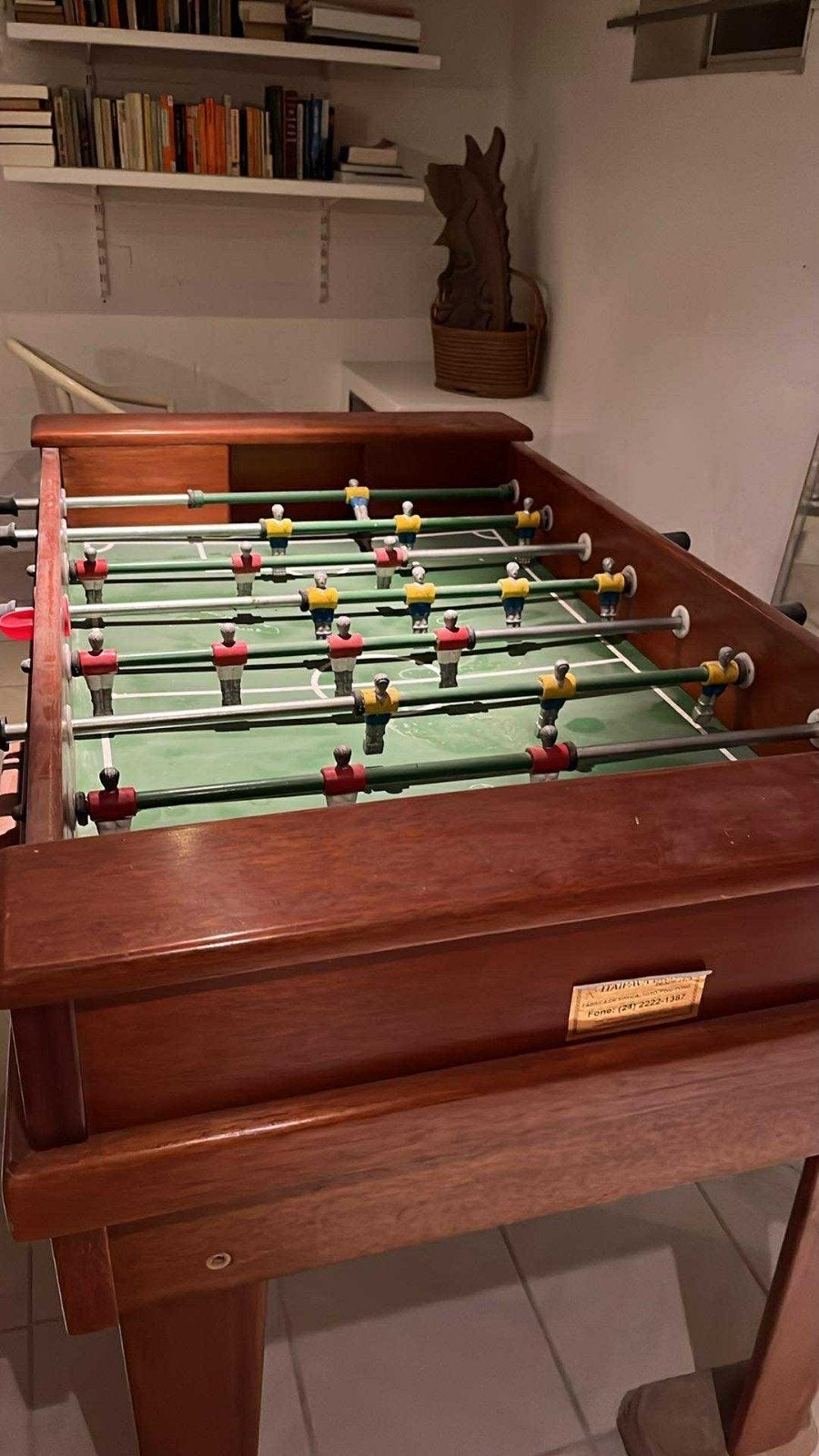 Houten voetbaltafel/tafelvoetbal uit Brazilië, Ophalen of Verzenden, Gebruikt