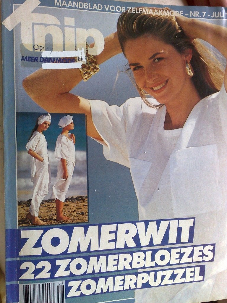Knipmode kledingpatronen juli nr. 7 / 1986, Hobby en Vrije tijd, Overige typen, Verzenden, Vrouw, Zo goed als nieuw