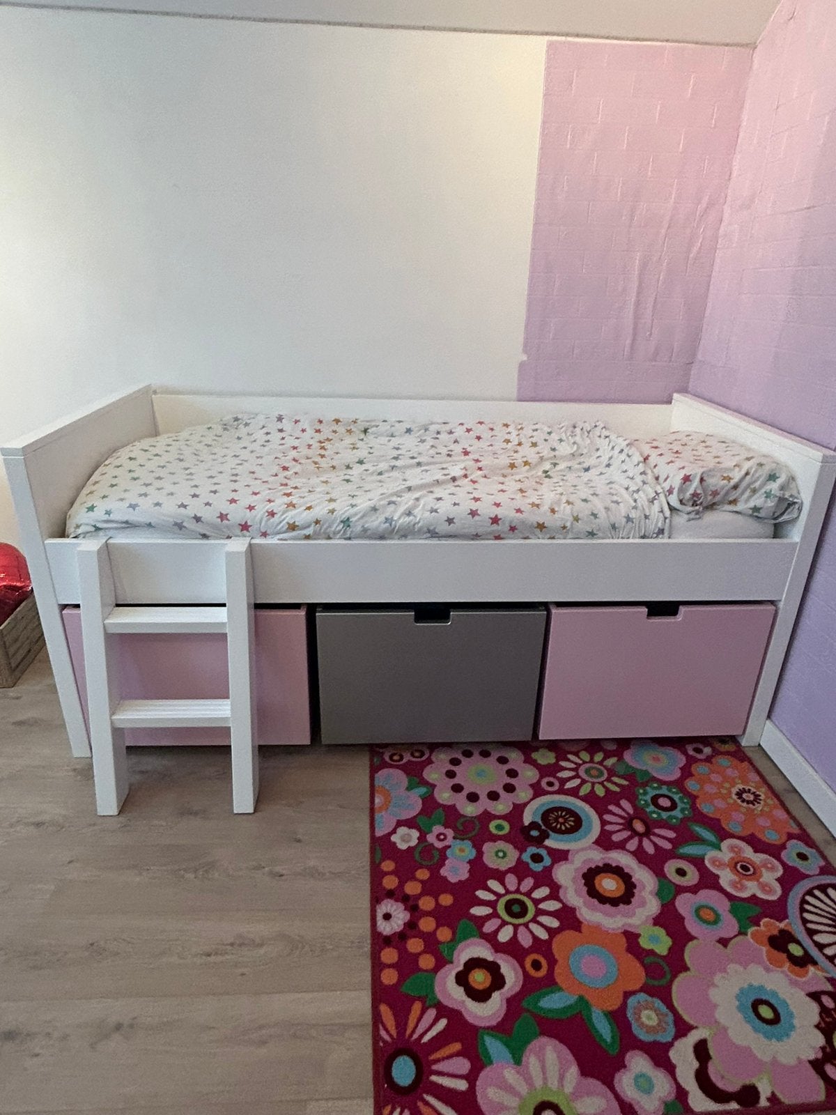 Halfhoogslaper bed bopita wit met lades, Kinderen en Baby's, Kinderkamer | Stapelbedden en Hoogslapers, Ophalen, Zo goed als nieuw
