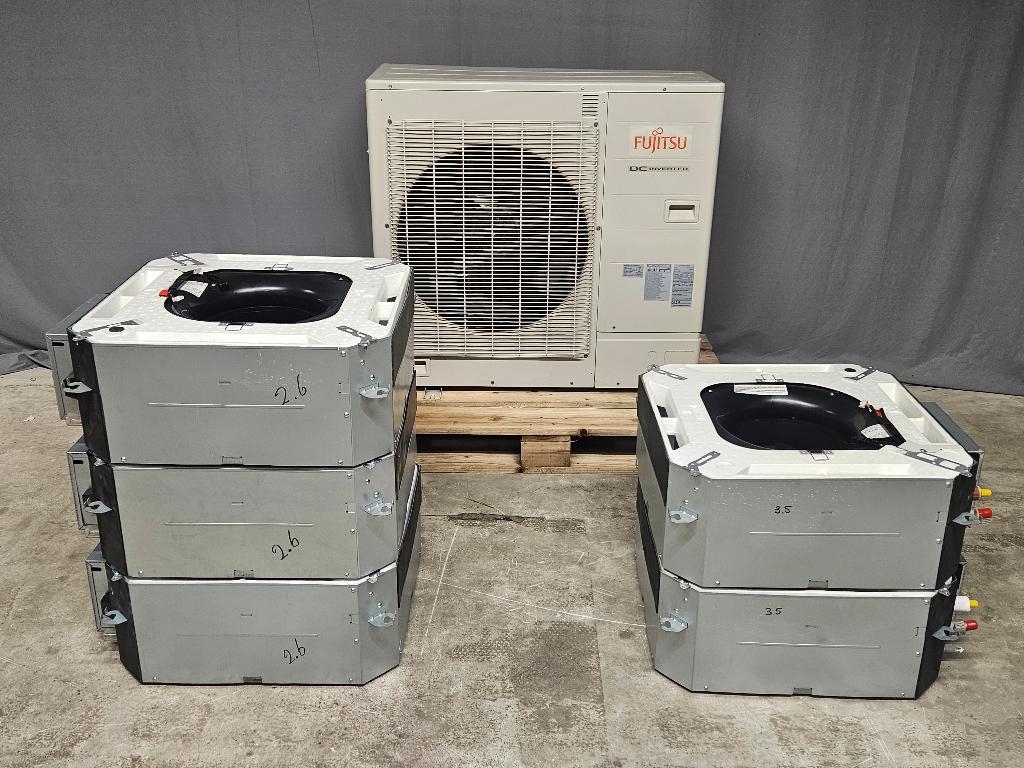 Fujitsu multi split airco warmtepomp 16kW cassette 5x A+, Witgoed en Apparatuur, Airco's, Koelen en Ontvochtigen, Timer, Plafondventilator