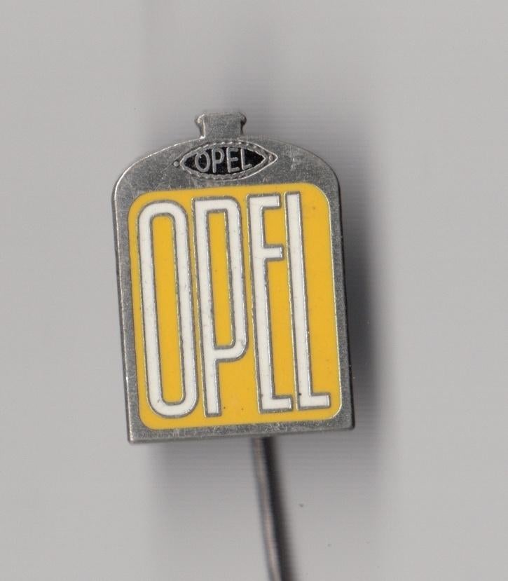Opel Auto Radiator emaille logo speldje, Gebruikt, Niet vindbaar, Niet vindbaar, Speldje of Pin