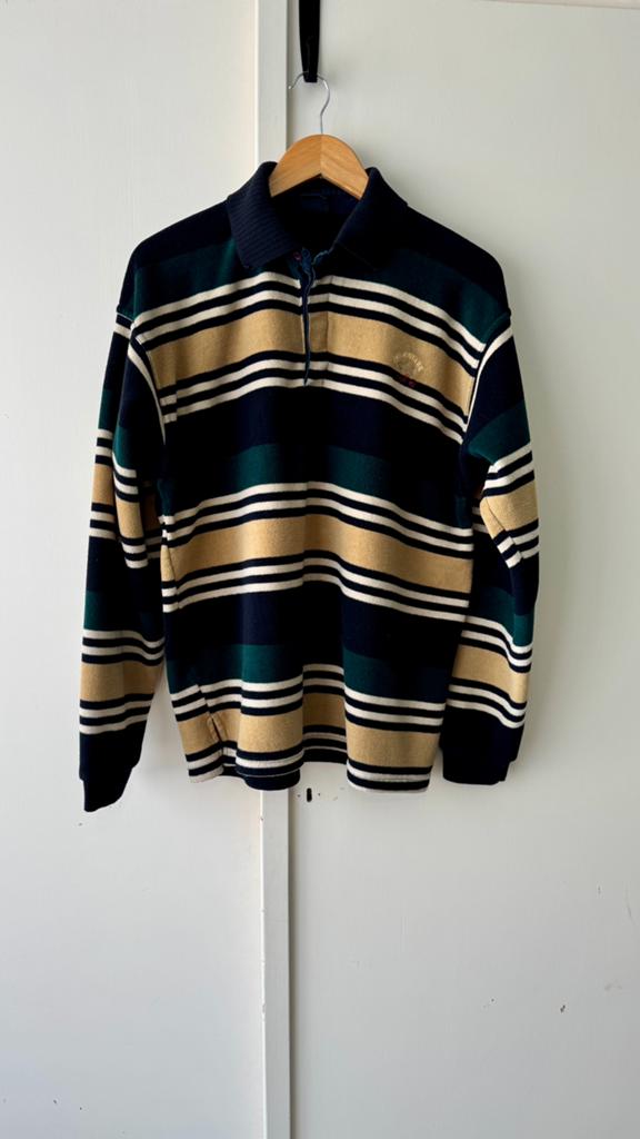 Paul & Shark katoenen polo XXL zwart groen beige gestreept, Verzenden, Zwart, Overige maten, Zo goed als nieuw