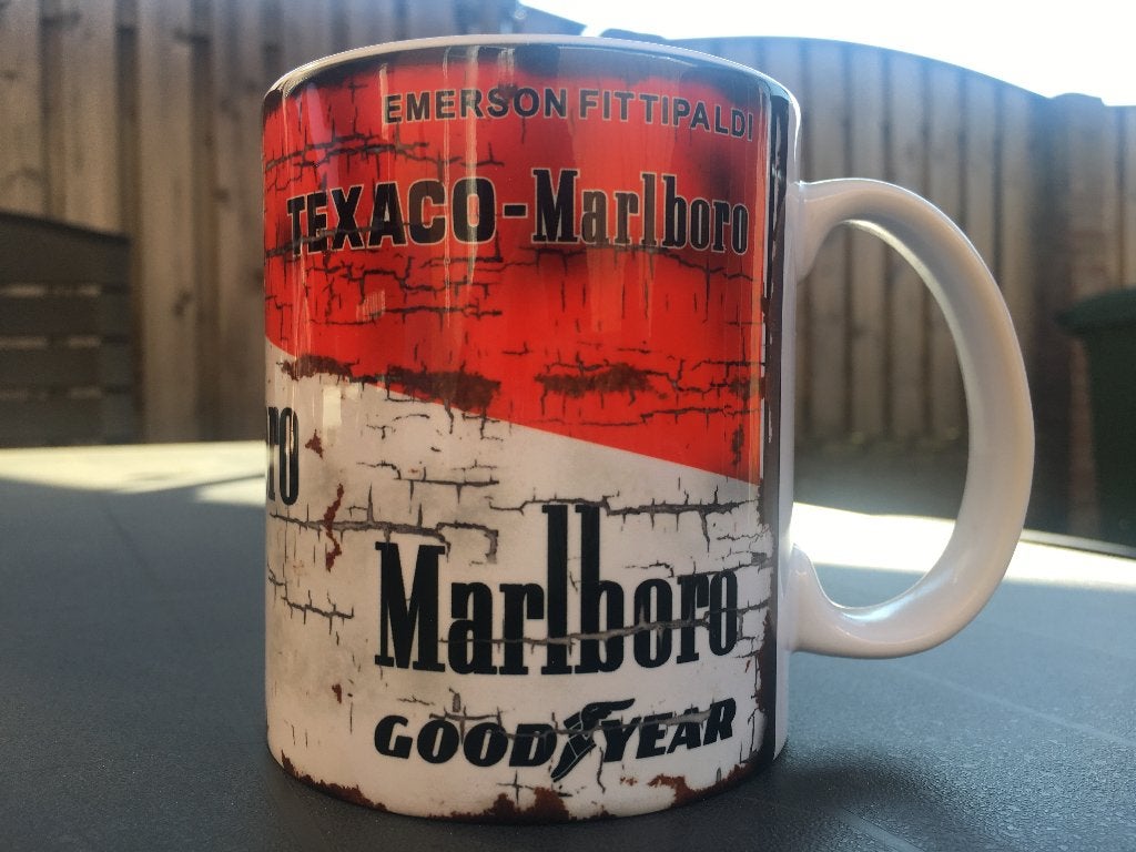 ✅ Emerson Fittipaldi McLaren mok Vintage olie F1 Marlboro, Ophalen of Verzenden, Nieuw, Formule 1