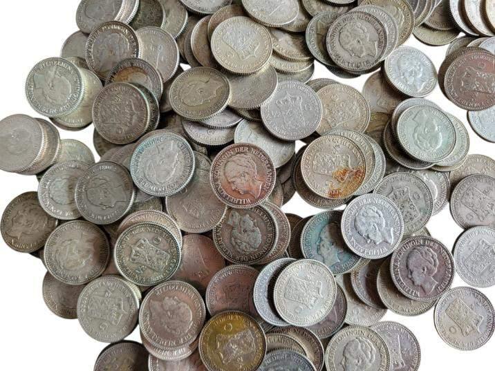 Nederland halve gulden Wilhelmina 50 stuks, ½ gulden, Setje, Zilver, Ophalen of Verzenden